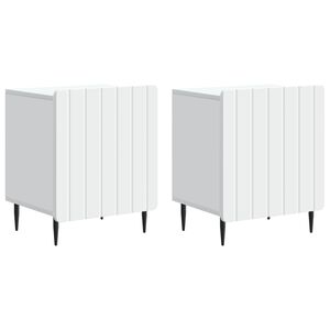 vidaXL Nattduksbord 2 pcs Vit 43 x 34,5 x 52 cm Konstruerat tr&auml;