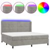 vidaXL Rams&auml;ng med madrass & LED ljusgr&aring; 200x200 cm sammet