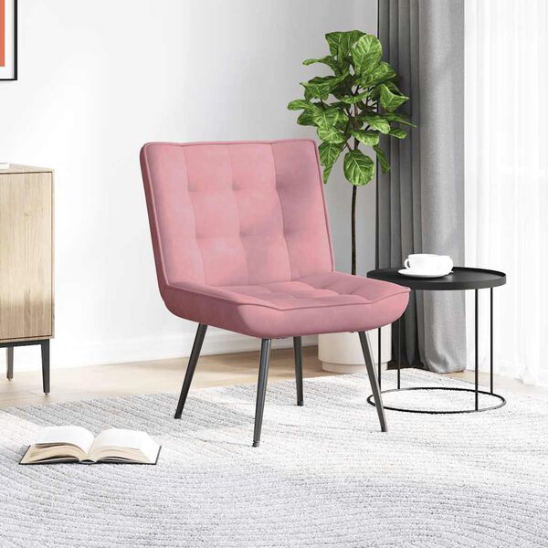 vidaXL Vilstol rosa 64x74x84 cm sammet