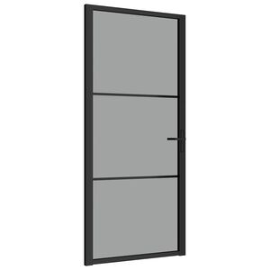 vidaXL Innerd&ouml;rr 93x201,5 cm svart ESG-glas och aluminium