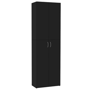 vidaXL Kontorssk&aring;p svart 60x32x190 cm konstruerat tr&auml;