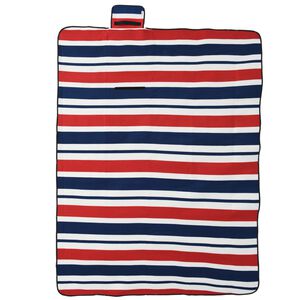 vidaXL Picknickfilt vikbar r&ouml;d och bl&aring; randig 200x150 cm sammet