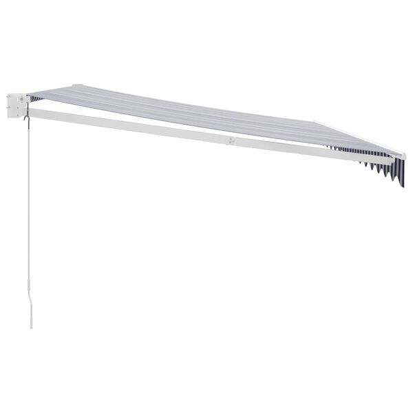 vidaXL Markis infällbar blå och vit 4,5x3 m tyg och aluminium