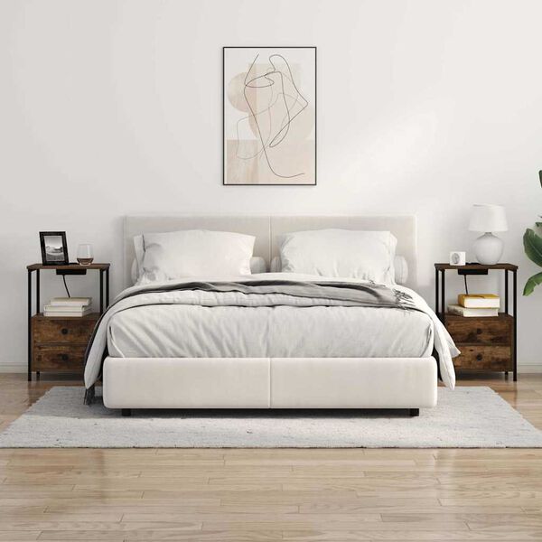 vidaXL Nattduksbord med l&aring;da R&ouml;kt ek 40 x 31 x 60 cm Konstruerat tr&auml;