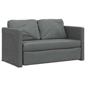 vidaXL Golvb&auml;ddsoffa 2-i-1 m&ouml;rkgr&aring; 112x174x55 cm tyg