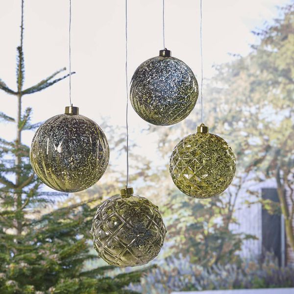 Luxform Batteridriven h&auml;nglampa LED Ball Swirl guld