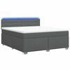 vidaXL Boxspring s&auml;ng med madrass och LED M&ouml;rkgr&aring; 140 x 190 cm Tyg