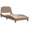 vidaXL Bed Frame with LED without Mattress "Zadar" Cappuccino 100x200 cm