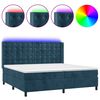 vidaXL Rams&auml;ng med madrass & LED m&ouml;rkbl&aring; 200x200 cm sammet