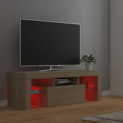 vidaXL TV-bänk med LED-belysning sonomaek 120x35x40 cm