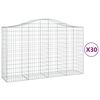 vidaXL Gabioner b&aring;gformade 30 st 200x50x120/140 cm galvaniserat j&auml;rn