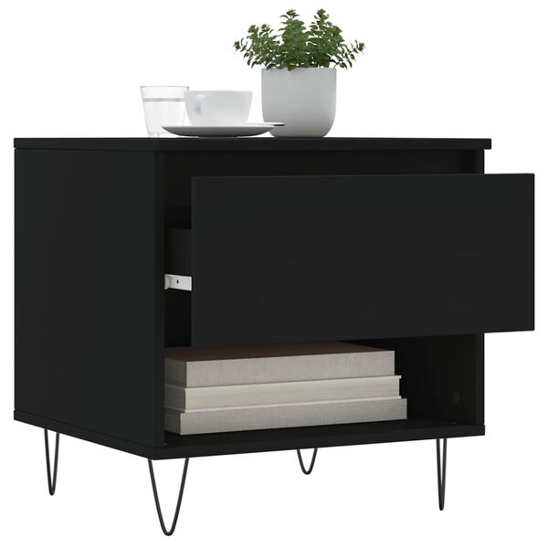 vidaXL Soffbord 2 st svart 50x46x50 cm konstruerat tr&auml;