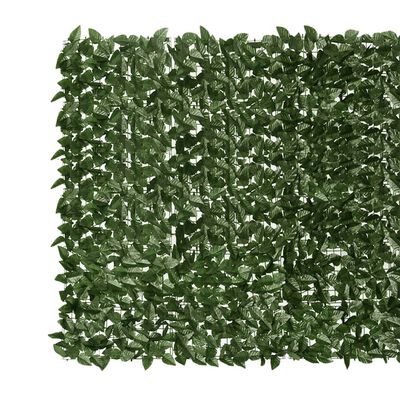 vidaXL Balkongskärm mörkgröna blad 600x150 cm