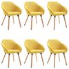 vidaXL Snurrbara matstolar 6 st gul tyg