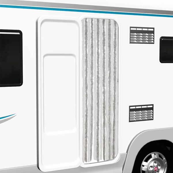 vidaXL Insektsgardin ljusgrå och vit 56x200 cm chenille