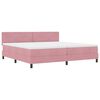 vidaXL LED Box S&auml;ng med huvudgavel Rosa 200 x 200 cm Sammet