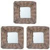 vidaXL Spegel 3 st 15x15 cm korgmaterial