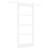 vidaXL Skjutd&ouml;rr ORKDAL Vit 93 x 211 cm Massivt talltr&auml; och glas