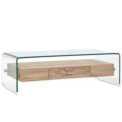 vidaXL Soffbord genomskinligt 98x45x31 cm härdat glas