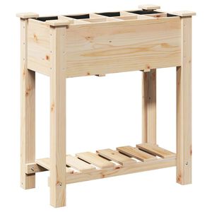 vidaXL Tr&auml;dg&aring;rdsplanterare Beige 71 x 37 x 76,5 cm Massivt Furu