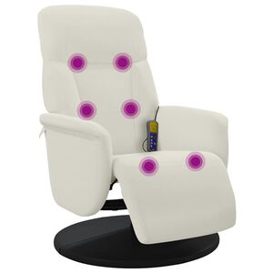 vidaXL Massagef&aring;t&ouml;lj med fotst&ouml;d gr&auml;ddvit sammet