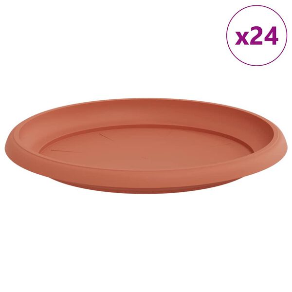 vidaXL Rund Blomkruka 24 pcs Murgr&ouml;n &Oslash; 23,5 x 2,5 cm Plast