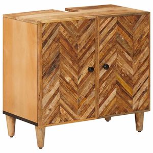 vidaXL Diskb&auml;nkssk&aring;p med lagring Brun 62 x 33 x 58 cm Massivt mangotr&auml;