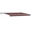 vidaXL Manuell markisram med LED-lampor Brun och vit 4 &times; 3 m