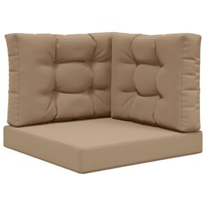 vidaXL Utomhus Soffa Kudde 3 pcs Taupe Polyester