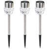 HI Soldrivna LED-stiglampor 3 st kristall