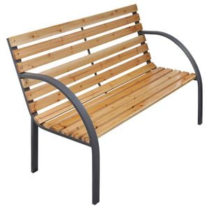 vidaXL Tr&auml;dg&aring;rdsb&auml;nk 112 cm massivt grantr&auml;