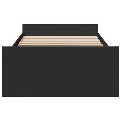 vidaXL Sängram med lådor svart 100x200 cm konstruerat trä