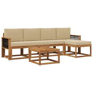 vidaXL Utomhussoffset 6 st Naturlig och Beige Polyester