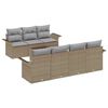 vidaXL Tr&auml;dg&aring;rdsoffset med kudde 8 pcs Beige och Gr&aring; konstrotting