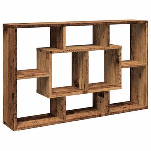 vidaXL V&auml;gghylla gammalt tr&auml; 85x16x52,5 cm konstruerat tr&auml;