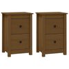 vidaXL S&auml;ngbord 2 st honungsbrun 40x35x61,5 cm massiv furu