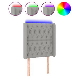 vidaXL S&auml;nggavel LED ljusgr&aring; 83x16x118/128 cm tyg