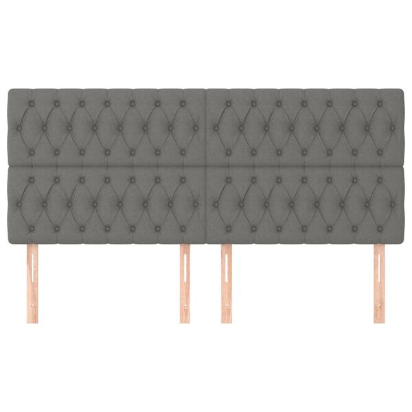 vidaXL S&auml;nggavel m&ouml;rkgr&aring; 200x7x118/128 cm tyg