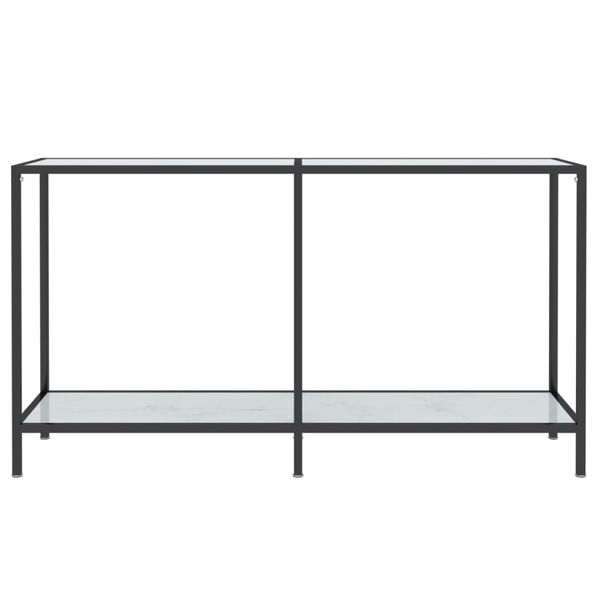 vidaXL Konsolbord vit 140x35x75,5 cm härdat glas