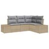 vidaXL Tr&auml;dg&aring;rdsoffset 4 st Beige konstrotting