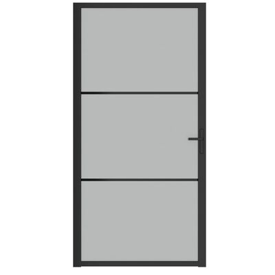 vidaXL Innerdörr 102,5x201,5 cm svart matt glas och aluminium