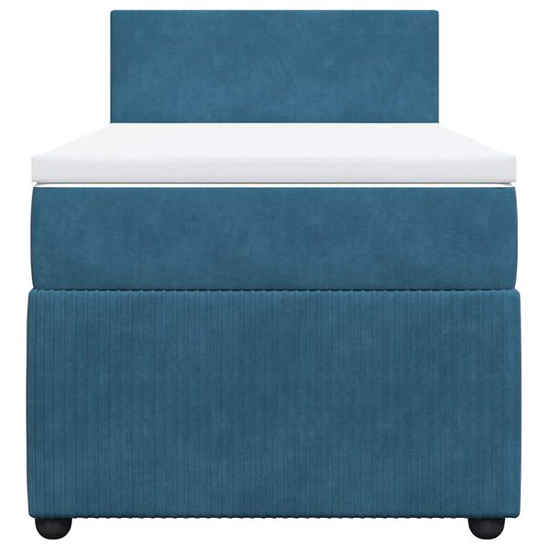 vidaXL Rams&auml;ng med madrass bl&aring; 80x200 cm sammet