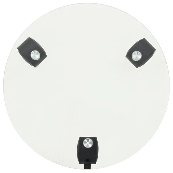 vidaXL V&auml;xtst&auml;ll p&aring; hjul 2 st h&auml;rdat glas 28 cm rund