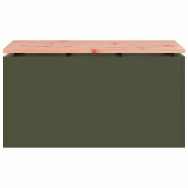 vidaXL Tr&auml;dg&aring;rdsb&auml;nk Olivgr&ouml;n 80 x 40 x 43 cm St&aring;l