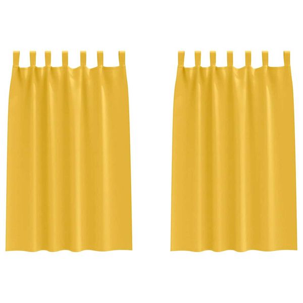 vidaXL M&ouml;rkl&auml;ggningsgardiner med Ringar 2 pcs Senapsgul 175 x 140 cm
