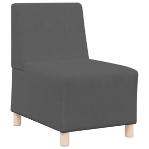 vidaXL Modulsofa utan armst&ouml;d M&ouml;rkgr&aring; 55 x 74 x 82 cm Kordread tyg