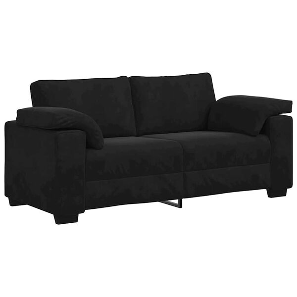 vidaXL Loveseat soffa svart 180x77x82 cm sammet