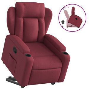 vidaXL Reclinerf&aring;t&ouml;lj med uppresningshj&auml;lp vinr&ouml;d tyg