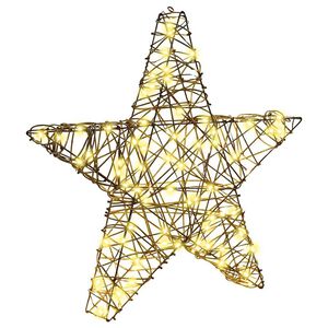 vidaXL 3D Stj&auml;rna 50 LED-lampor Varmvit 55 x 52,5 x 9 cm Rotting