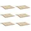 vidaXL Stolsdynor 6 st beige 50x50x4 cm oxfordtyg